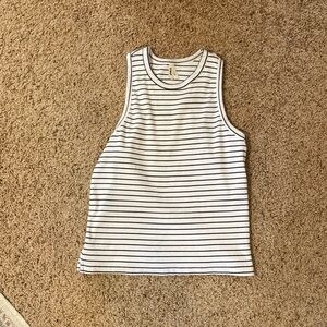 Black and white ribbed racerback tank
